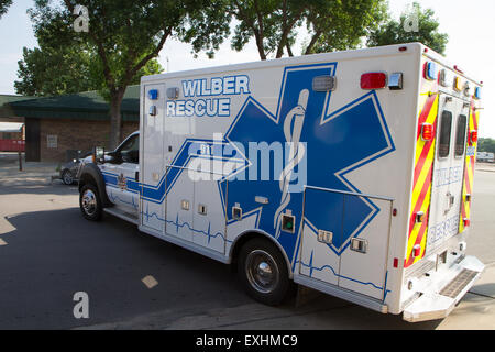 Krankenwagen, ländlichen Freiwillige Feuerwehr, Ausrüstung Stockfoto