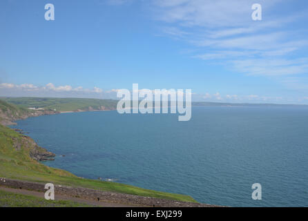 Panorama Blick über starten Bay auf der South West Coastal Path, in der Nähe von Salcombe, auf der Südküste von Devon, England, UK Stockfoto