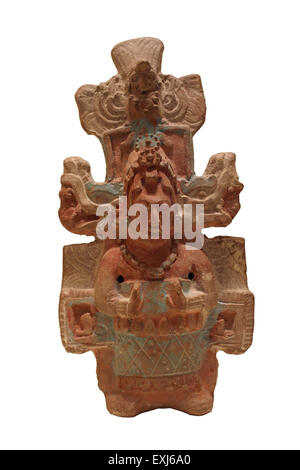 Maya Mutter Göttin Keramik Figur späten klassischen Periode AD600-900, Jaina, Campeche, Mexiko Stockfoto