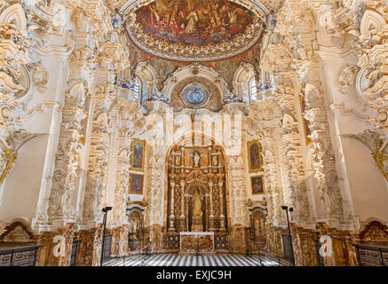 GRANADA, Spanien - 31. Mai 2015: Die barocke Sakristei in der Kirche Monasterio De La Cartuja. Stockfoto