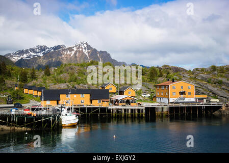 Hafenstadt auf Lofoten in Norwegen Stockfoto