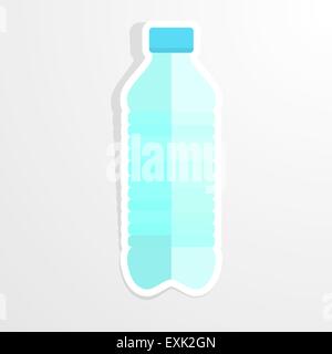Flasche Wasser. Flache Bauweise, mit Schatten. Verwendung für Karte, Plakat, Broschüre, Banner, Web-Design. Leicht zu bearbeiten. Vektor-Illustration- Stock Vektor