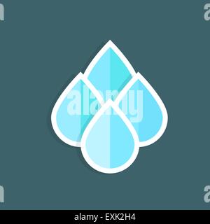 Wasser Tropfen Zeichen Symbol. Riss-Symbol. Kreis-Schaltflächen mit Rahmen. Vektor Stock Vektor