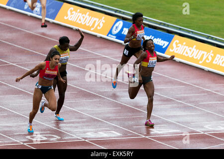 Jodie WILLIAMS, Anyika ONUORA, Bianca WILLIAMS & Margaret ADEOYE Frauen 200m-Finale 2014 Sainsbury's British Championships Birmingham Alexander Stadion UK Stockfoto