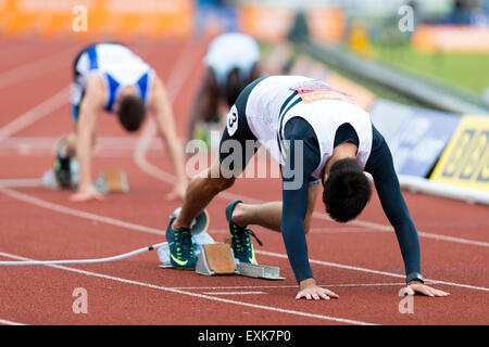 Martyn ROONEY Männer 400m-Halbfinale 1, 2014 Sainsbury britischen Meisterschaften Birmingham Alexander Stadion UK Stockfoto