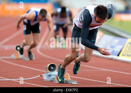 Martyn ROONEY Männer 400m-Halbfinale 1, 2014 Sainsbury britischen Meisterschaften Birmingham Alexander Stadion UK Stockfoto