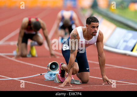 Luke LENNON-FORD Männer 400m-Halbfinale 2, 2014 Sainsbury britischen Meisterschaften Birmingham Alexander Stadion UK Stockfoto