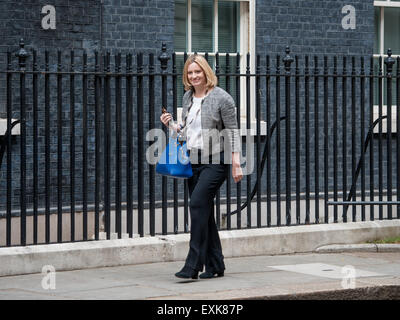 London, UK. 14. Juli 2015. Amber Rudd MP, Secretary Of State for Energy and Climate Change kommt für die wöchentlichen Kabinettssitzung an Nummer 10 Downing Street. Bildnachweis: Pete Maclaine/Alamy Live-Nachrichten Stockfoto