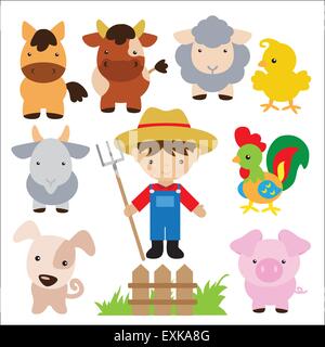 Bauernhof-Vektor-illustration Stock Vektor