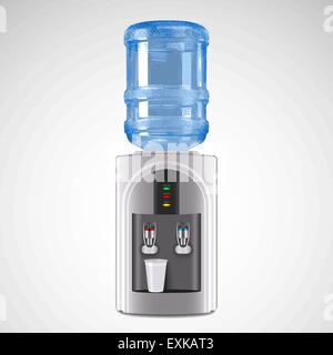 Realistische elektrische Wasser-Kühler mit Kunststoffglas. Stock Vektor
