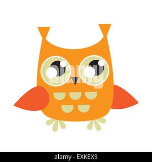Eule, Vogel, niedlich, lustig, Cartoon, Illustration, isoliert, Vektor Stock Vektor