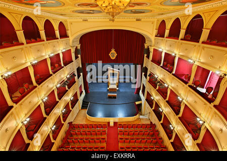 Der Apollo städtischen Theater von Syros, Ermoupolis ("Hermoupolis") Stadt, Insel Syros, Cyclades, Ägäis, Griechenland. Stockfoto