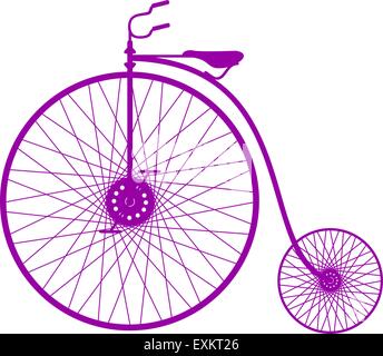 Silhouette der Vintage Fahrrad lila Design Stock Vektor