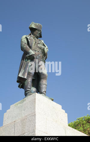 Statue von Napoleon Bonaparte als erster Kaiser von Frankreich, Ajaccio, Korsika Stockfoto