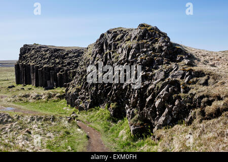 Dverghamrar Zwerg Felsen vulkanischen Basaltsäulen Island Stockfoto