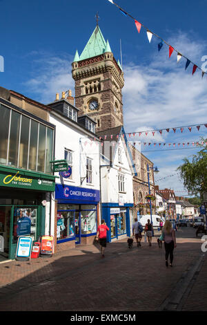 Turm der Markthalle bauen, Abergavenny, Monmouthshire, South Wales, UK Stockfoto