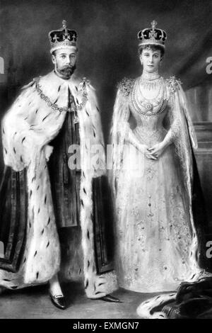 Porträt von Th.M. König George V. und Queen Mary Stockfoto