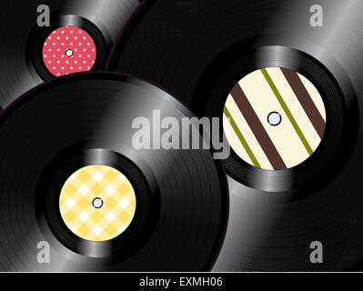 Vinyl-Schallplatten mit Vintage innere Beschriftungshintergrund Stockfoto