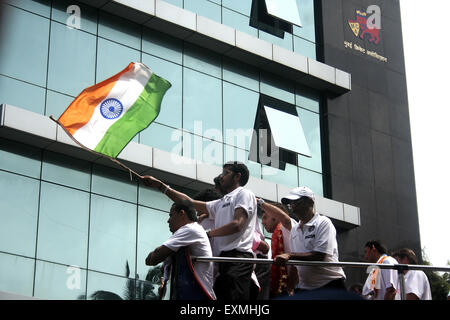 T20 Cricket World Cup, Twenty 20 Indian Cricket Team Siegesparade, Bombay, Mumbai, Maharashtra, Indien, Asien Stockfoto