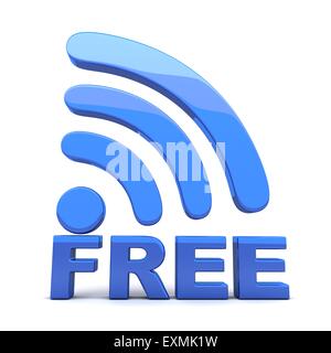 Abstrakte Wi-Fi auf weißem Hintergrund (durchgeführt in 3d) Stockfoto