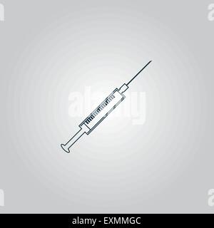 Spritze - flache Symbol isoliert. Vektor Stock Vektor