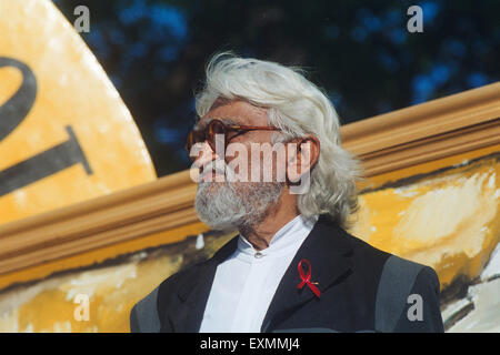 Maqbool Fida Husain war allgemein bekannt als MF Husain, moderne indische Maler der internationale Anerkennung und ein Gründungsmitglied der progressiven Künstlergruppe von Bombay. Stockfoto