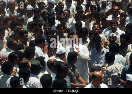 Sharad Pawar, National Congress Party, NC, Führer, indischer Politiker mit Unterstützern, Bombay, Mumbai, Maharashtra, Indien, Asien Stockfoto