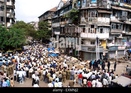 Menschen Sie Bombe Explosion Website Zaveri Bazaar Kalbadevi Bombay Mumbai Indien Stockfoto