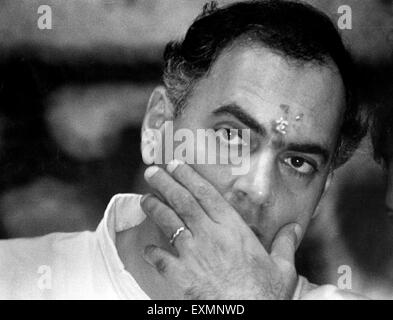 Indischer Politiker des Indian National Congress Party und ehemalige Premierminister Rajiv Gandhi Stockfoto