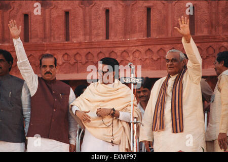 Indischer Politiker Manohar Joshi Premierminister BJP Führer Vajpayee Shiv Sena oberste Shri Balasaheb Thackarey Mumbai Indien Stockfoto