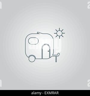 Reise-Anhänger-flach-icon Stock Vektor