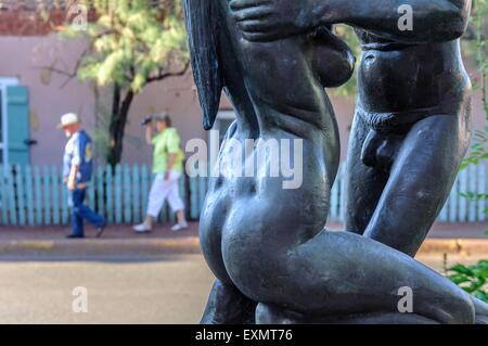 Canyon Road Galerie Spaziergang. Santa Fe. New-Mexico. USA Stockfoto