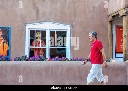 Canyon Road Galerie Spaziergang. Santa Fe. New-Mexico. USA Stockfoto