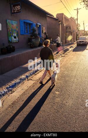 Canyon Road Galerie Spaziergang. Santa Fe. New-Mexico. USA Stockfoto