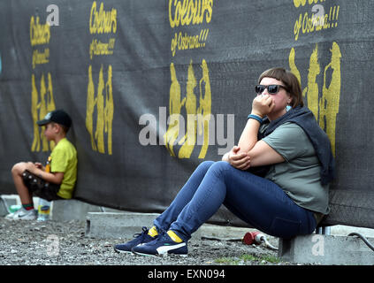 Ostrava, Tschechische Republik. 15. Juli 2015. Vorbereitung für die morgigen Beginn des Music Festival Colours of Ostrava in Ostrava, Tschechische Republik, 15. Juli 2015. Bildnachweis: Jaroslav Ozana/CTK Foto/Alamy Live-Nachrichten Stockfoto