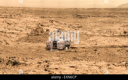 Raumkapsel auf dem Mars land Stockfoto
