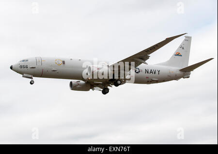 Boeing P-8A Poseidon, betrieben von der US-Navy im Landeanflug auf RIAT 2015, RAF Fairford, Gloucestershire, Großbritannien. Bildnachweis: Antony Brennnessel/Alamy Live-Nachrichten Stockfoto