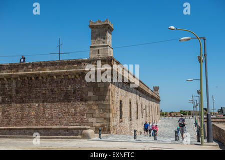 Montjuic Burg (Castillo de Montjuich) alte Militärfestung an jüdischen Berg in Barcelona, Spanien Stockfoto