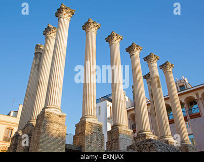 Cordoba - die Säulen des römischen Tempels. Stockfoto