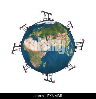 Bohrschwengels saugen die Erde auf weißem Hintergrund, Element dieses Bildes sind von der NASA eingerichtet. Stockfoto