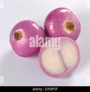 Frische Zwiebeln, pakistanische rote Zwiebeln sind die besten Zwiebeln der Welt als weiße Zwiebeln. Stockfoto