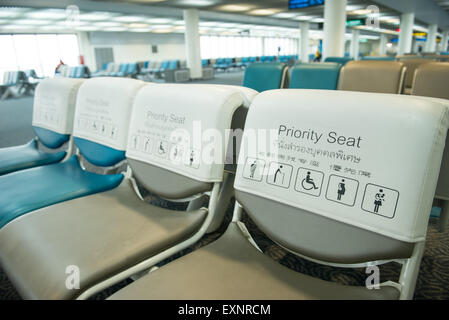 Priorität-Sitz am Flughafen Stockfoto