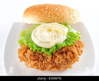 Knusprige Hähnchen Zinger Burger Stockfoto