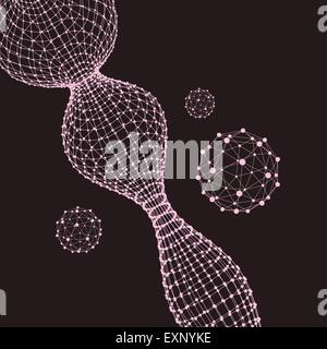 Abstrakt-Verbindung Punkte und Linien. Grafik-Design. 3D Vektor-Illustration. Stock Vektor
