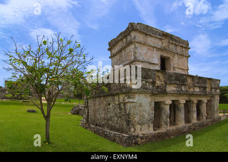 Tempel von Gemälden oder Fresken in Tulum, Riviera Maya, Quintana Roo, Mexiko Stockfoto