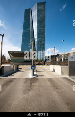 Neue Europäische Zentralbank, Seiteneingang, Frankfurt Am Main, Hessen, Deutschland Stockfoto