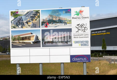 Die Werke Sanierungsgebiet, Ebbw Vale, Blaenau Gwent, South Wales, UK Stockfoto