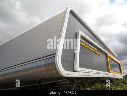 Neues Sportzentrum, funktioniert das Sanierungsgebiet, Ebbw Vale, Blaenau Gwent, South Wales, UK Stockfoto