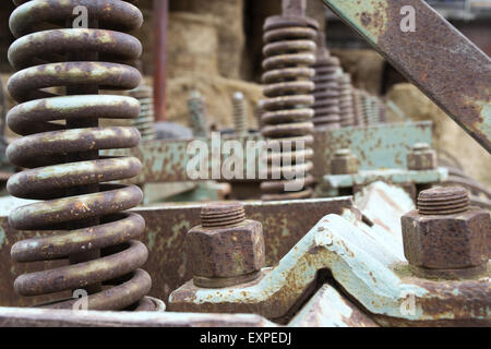 Getriebe von einem alten Landmaschinen für Tha Ernte des Heus Stockfoto