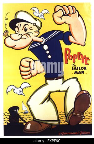 1930er Jahre UK Popeye der Seemann Mann Filmposter Stockfoto